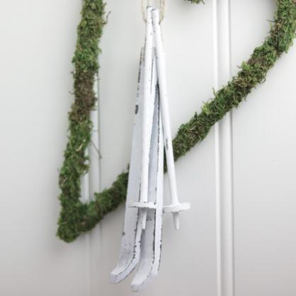 A Lot Decoration - Juldekoration Skidset med naturband 20 cm , hemmetshjarta.se