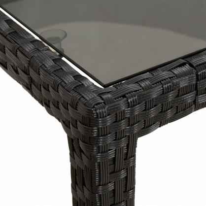 Matbord fr trdgrd 190x90x75 cm och konstrotting svart , hemmetshjarta.se