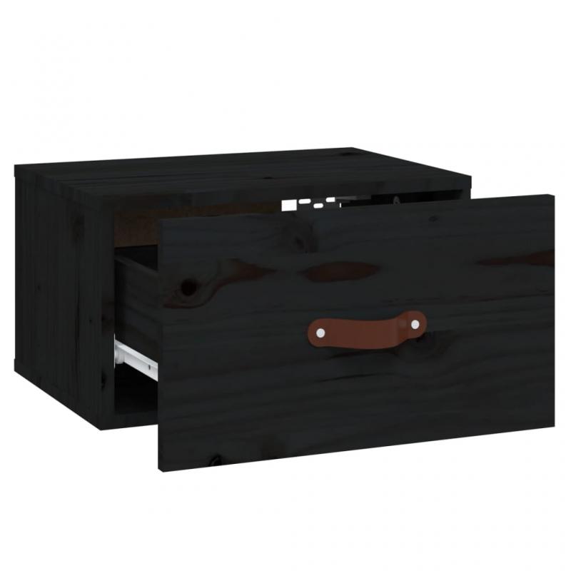 Vggmonterad sngbord svart 40x29,5x22 cm , hemmetshjarta.se