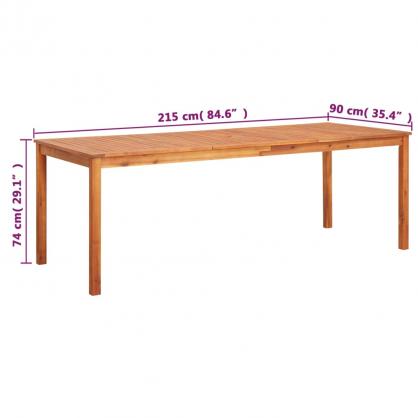 Matbord fr trdgrd 215x90x74 cm massivt akaciatr , hemmetshjarta.se