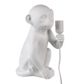 Bordslampa Monkey 21x19x34 Cm E27/Max 1x25W Vit Polyresin Skrivbordslampa , hemmetshjarta.se