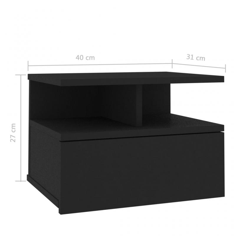 Sngbord svvande 40 x 31 x 27 cm svart , hemmetshjarta.se