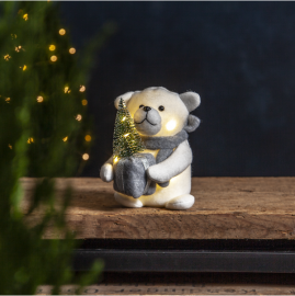 Juldekoration LED Joylight Isbjörn 20 cm Vit , hemmetshjarta.se