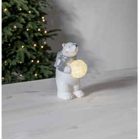 Juldekoration LED Polare Isbjörn 20,5 cm Vit , hemmetshjarta.se