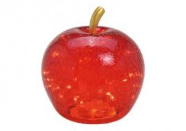 Dekoration LED Apple glas Röd 30 LED timer (B/H/D) 22x24x22cm , hemmetshjarta.se