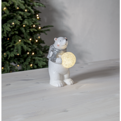 Juldekoration LED Polare Isbjrn 20,5 cm Vit , hemmetshjarta.se