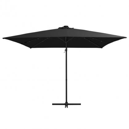 Frihngande parasoll med stng och LED svart 250x250 cm , hemmetshjarta.se