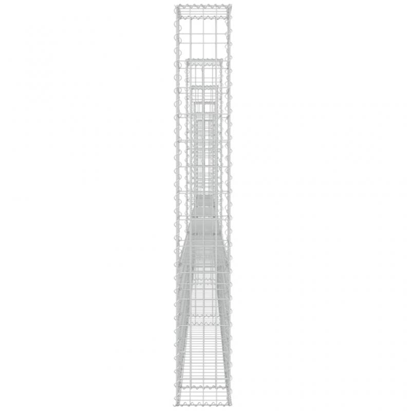 Gabion korg U-formad med 6 stolpar jrn 620x20x150 cm , hemmetshjarta.se
