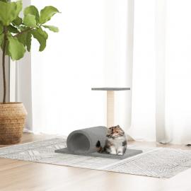 Klöspelare för katt med tunnel ljusgrå 60x34,5x50 cm , hemmetshjarta.se