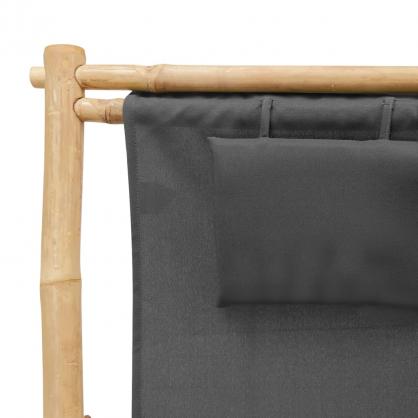 Solstol bambu och kanvas mrkgr , hemmetshjarta.se