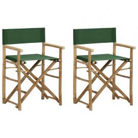 Hopfällbar regissörsstol bambu 2 st grön , hemmetshjarta.se