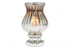 Ljuslykta av silverglas (B/H/D) 19x29x19cm , hemmetshjarta.se
