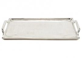 Dekorativ Bricka med handtag metall silver (B/H/D) 36x3x21cm , hemmetshjarta.se