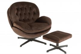 Relax Cosy Sofa med Fotpall Metall/Textil Mörkbrun 83x88x84 , hemmetshjarta.se