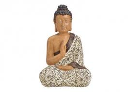 Dekoration Buddha beige sittande polyresin (B/H/D) 23x19x37 cm , hemmetshjarta.se