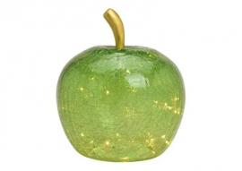 Dekoration LED Apple glas Grön 40 LED timer (B/H/D) 27x30x27cm , hemmetshjarta.se