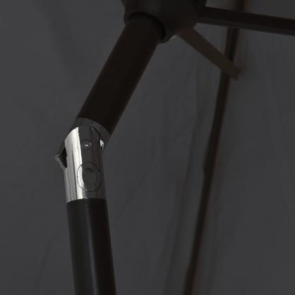 Trdgrdsparasoll med LED-lampor och stlstng 300 cm svart , hemmetshjarta.se