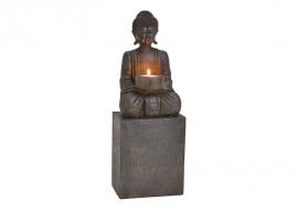 Dekoration Buddha svart värmeljushållare polyresin (B/H/D) 12x35x9cm , hemmetshjarta.se
