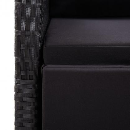 Justerbar trdgrdsstol konstrotting med fotstd svart svart , hemmetshjarta.se