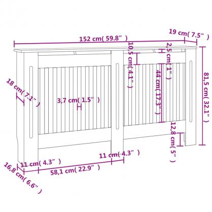 Elementskydd MDF vertikala ribbor natur 152x19x81,5 cm , hemmetshjarta.se