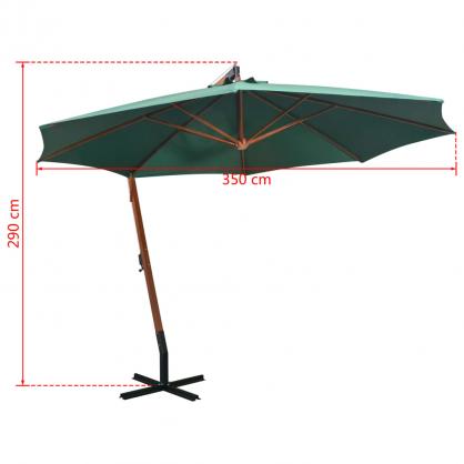 Frihngande parasoll med trstng 350 cm grn , hemmetshjarta.se