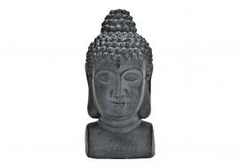 Dekoration Buddha grå huvud polyresin (B/H/D) 15x31x16cm , hemmetshjarta.se