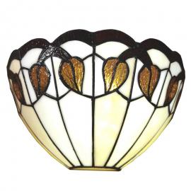 Vägglampa Tiffany 31x15x21 cm E27/Max 1x60W Vit Glas , hemmetshjarta.se