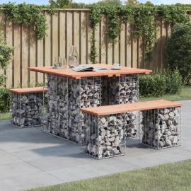 Trädgårdsbord gabion-design 100x102x72 cm massivt douglasträ , hemmetshjarta.se