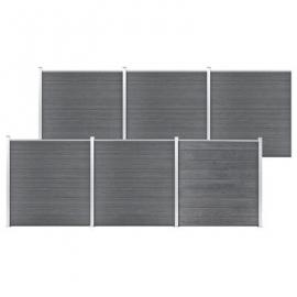 Staketpanel WPC grå 186x1045 cm 6 delar , hemmetshjarta.se