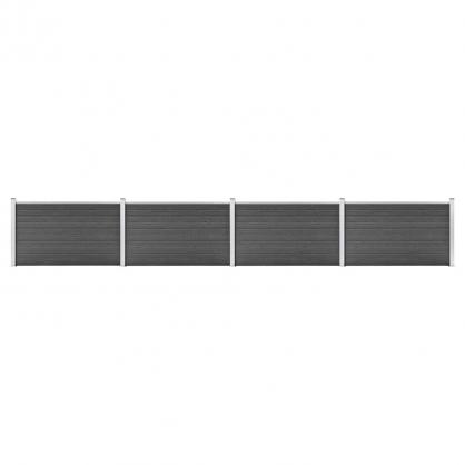 Staketpanel WPC svart 105x699 cm 4 delar , hemmetshjarta.se