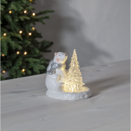 Juldekoration LED Polare Isbjörn 14 cm Vit , hemmetshjarta.se
