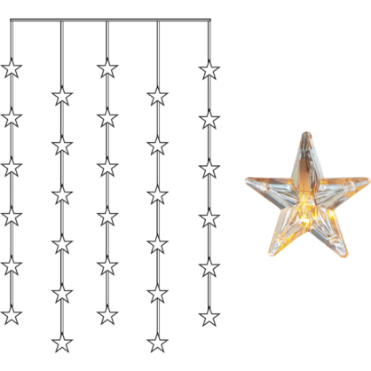 Dekorationsslinga EL Ljusgardin Star Varmvit 30 ljus 90x120cm , hemmetshjarta.se