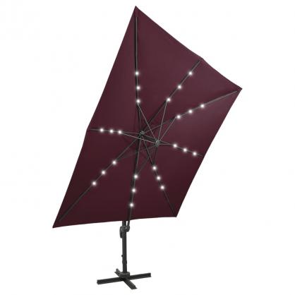Frihngande parasoll med stng och LED vinrd 300 cm , hemmetshjarta.se