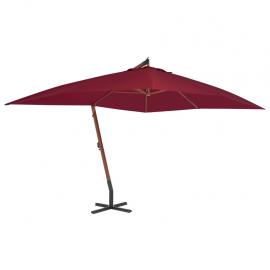 Frihängande parasoll med trästång 400x300 cm vinröd , hemmetshjarta.se