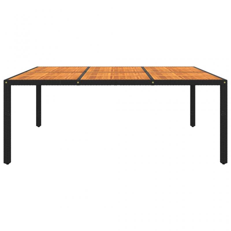 Matbord fr trdgrd 200x150x75 cm akaciatr och konstrotting svart , hemmetshjarta.se