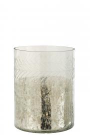 Ljuslykta Klassisk Craquelure Glas Transparent/Silver 27 cm 1 st , hemmetshjarta.se