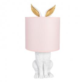 Bordslampa Kanin Ø 20x43 cm Vit Rosa Polyresin , hemmetshjarta.se