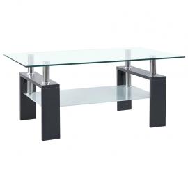 Soffbord 95x55x40 cm grå och transparent härdat glas , hemmetshjarta.se
