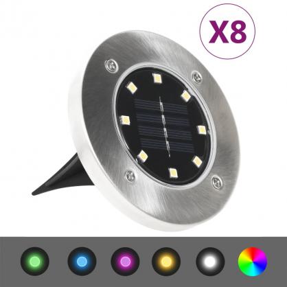 Marklampor Solcellslampa 8 st LED RGB-frg , hemmetshjarta.se