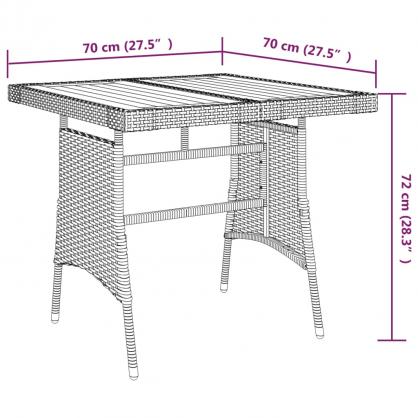Matbord fr trdgrd 70x70x72 cm svart konstrotting och massiv akacia , hemmetshjarta.se
