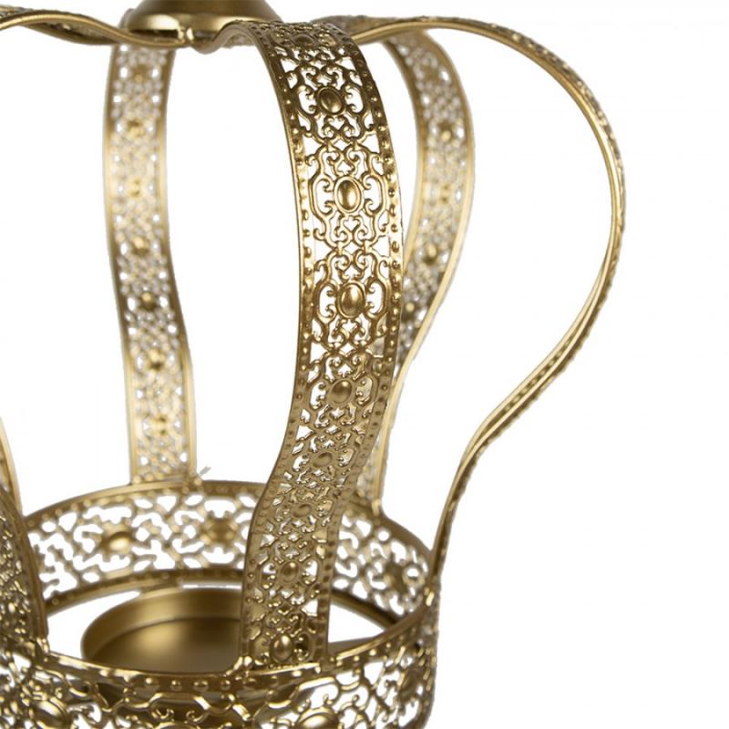 Ljusstake Krona  26x57 cm Guldfrgad Metall , hemmetshjarta.se