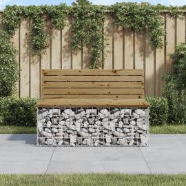Trädgårdsbänk gabion-design 103x70x65 cm impregnerad furu , hemmetshjarta.se