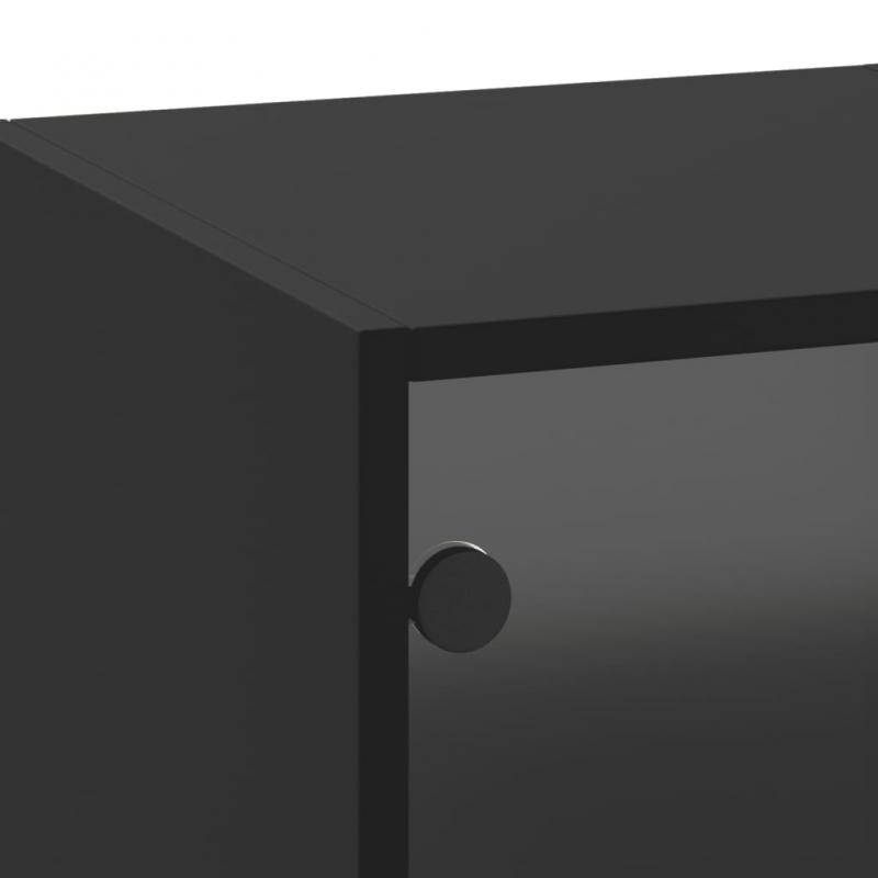 Vggskp svart 35x37x100 cm med glasdrrar , hemmetshjarta.se