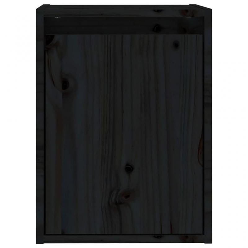 Vggskp 30x30x40 cm svart massiv furu 2 st , hemmetshjarta.se