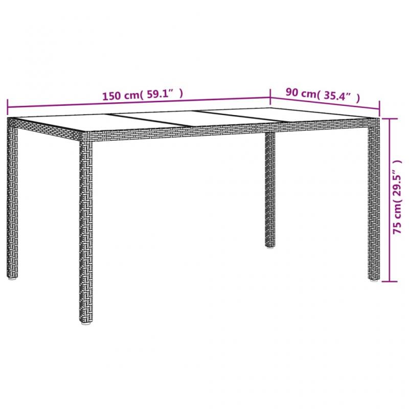 Matbord fr trdgrd 150x90x75 cm och konstrotting gr , hemmetshjarta.se