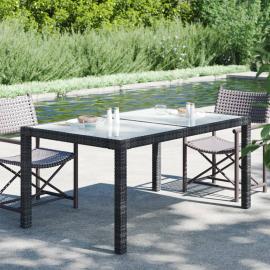 Matbord för trädgård 150x90x75 cm och konstrotting svart , hemmetshjarta.se