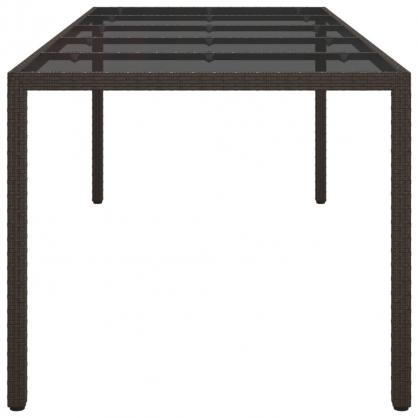 Matbord fr trdgrd 250x100x75 cm brun och konstrotting , hemmetshjarta.se