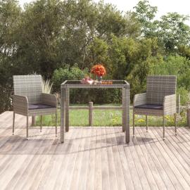 Matbord för trädgård 90x90x75 cm grå konstrotting , hemmetshjarta.se