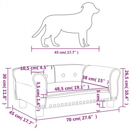 Hundbdd konstlder svart 70x45x30 cm , hemmetshjarta.se