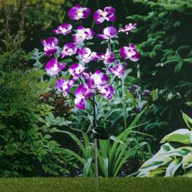 Solcellslampa LED-trädgårdslampa orkidé 75 cm , hemmetshjarta.se